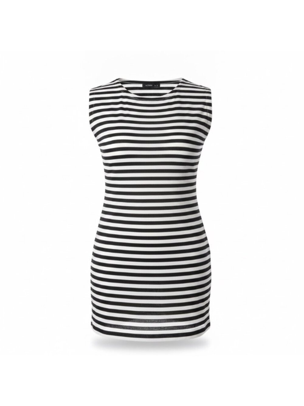 J.Crew Womens Black & White Striped Cotton Sleeveless Dress Crew Neck Sz XXS